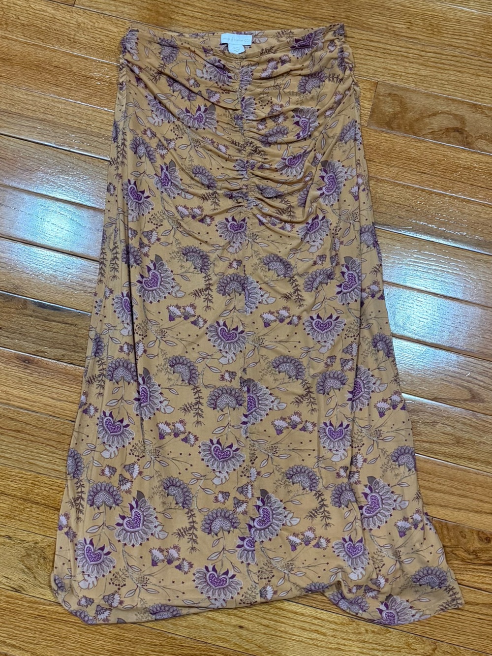House of Harlow 1960 Mustard and Purple Floral Skirt